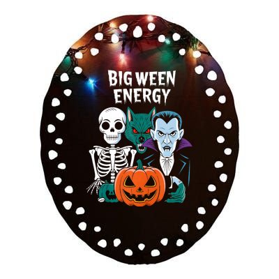 Big Ween Energy Funny Halloween Ceramic Oval Ornament