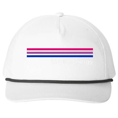 Bi Wife Energy Bisexual Pride Flag Bisexuality Lgbtq Snapback Five-Panel Rope Hat