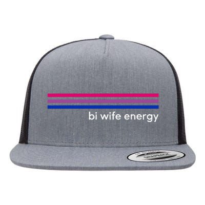 Bi Wife Energy Bisexual Pride Flag Bisexuality Lgbtq Flat Bill Trucker Hat