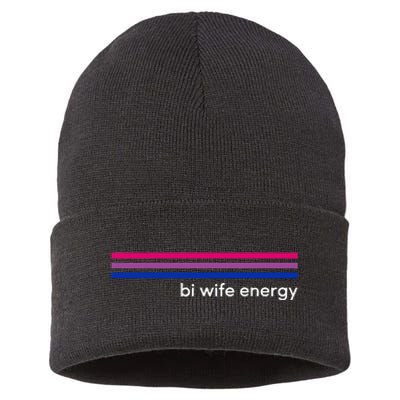 Bi Wife Energy Bisexual Pride Flag Bisexuality Lgbtq Sustainable Knit Beanie