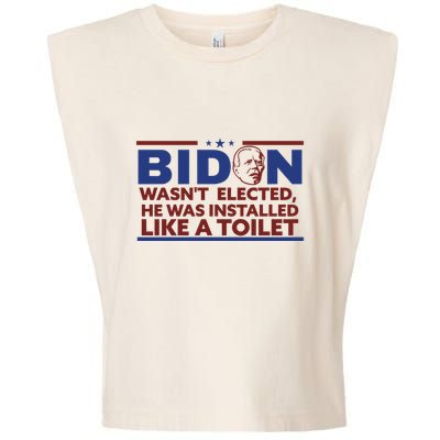 Biden Wasn’T Elected He Was Installed Like A Toilet Garment-Dyed Women's Muscle Tee