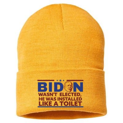 Biden Wasn’T Elected He Was Installed Like A Toilet Sustainable Knit Beanie