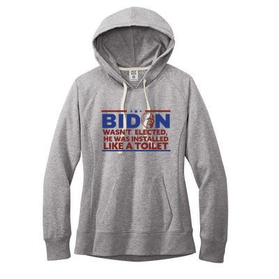 Biden Wasn’T Elected He Was Installed Like A Toilet Women's Fleece Hoodie
