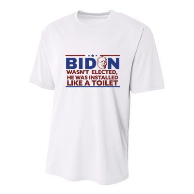 Biden Wasn’T Elected He Was Installed Like A Toilet Youth Performance Sprint T-Shirt