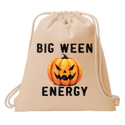 Big Ween Energy Spooky Pumpkin Face Halloween Drawstring Bag