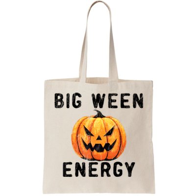 Big Ween Energy Spooky Pumpkin Face Halloween Tote Bag