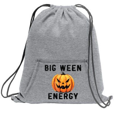 Big Ween Energy Spooky Pumpkin Face Halloween Sweatshirt Cinch Pack Bag