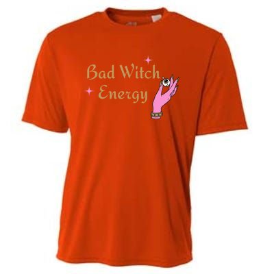 Bad Witch Energy Eyeball Spooky Halloween Vibes Gift Cooling Performance Crew T-Shirt