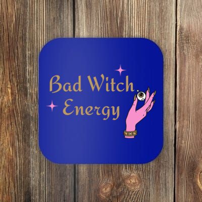 Bad Witch Energy Eyeball Spooky Halloween Vibes Gift Coaster