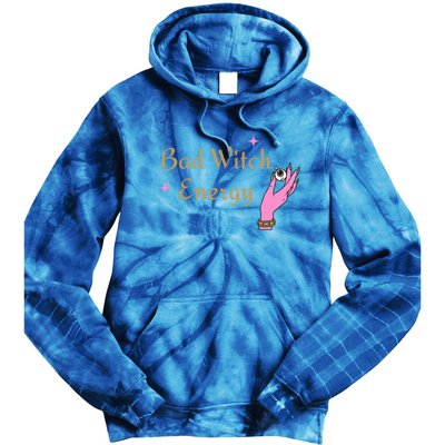 Bad Witch Energy Eyeball Spooky Halloween Vibes Gift Tie Dye Hoodie