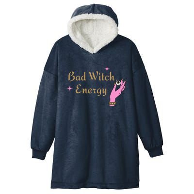 Bad Witch Energy Eyeball Spooky Halloween Vibes Gift Hooded Wearable Blanket