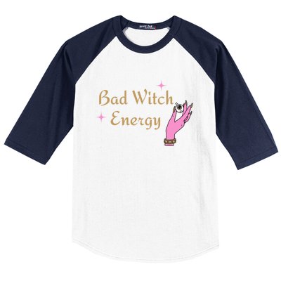 Bad Witch Energy Eyeball Spooky Halloween Vibes Gift Baseball Sleeve Shirt