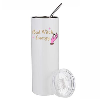 Bad Witch Energy Eyeball Spooky Halloween Vibes Gift Stainless Steel Tumbler