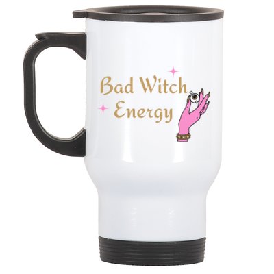 Bad Witch Energy Eyeball Spooky Halloween Vibes Gift Stainless Steel Travel Mug