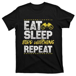 Birds Watch Eat Sleep Repeat Train Birds Hobby Bird Guide T-Shirt