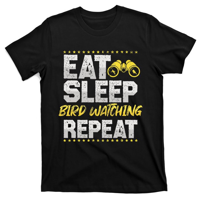 Birds Watch Eat Sleep Repeat Train Birds Hobby Bird Guide T-Shirt