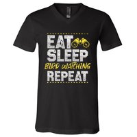 Birds Watch Eat Sleep Repeat Train Birds Hobby Bird Guide V-Neck T-Shirt