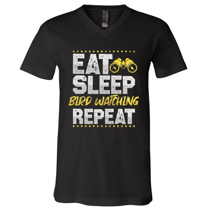 Birds Watch Eat Sleep Repeat Train Birds Hobby Bird Guide V-Neck T-Shirt