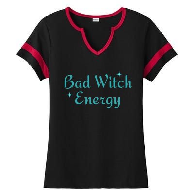 Bad Witch Energy For Halloween Party Matching Costume Gift Ladies Halftime Notch Neck Tee