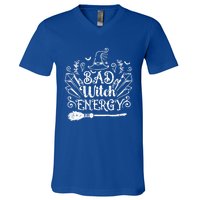 Bad Witch Energy Halloween Bad Attitude Crystal Herb Wiccan Cute Gift V-Neck T-Shirt