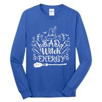 Bad Witch Energy Halloween Bad Attitude Crystal Herb Wiccan Cute Gift Tall Long Sleeve T-Shirt