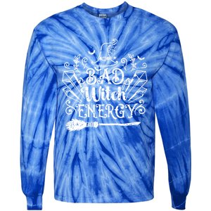 Bad Witch Energy Halloween Bad Attitude Crystal Herb Wiccan Cute Gift Tie-Dye Long Sleeve Shirt