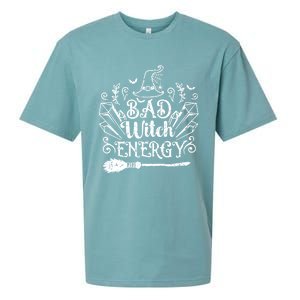 Bad Witch Energy Halloween Bad Attitude Crystal Herb Wiccan Cute Gift Sueded Cloud Jersey T-Shirt