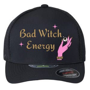 Bad Witch Energy Halloween Gift Flexfit Unipanel Trucker Cap