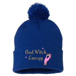 Bad Witch Energy Halloween Gift Pom Pom 12in Knit Beanie