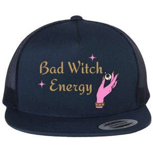 Bad Witch Energy Halloween Gift Flat Bill Trucker Hat