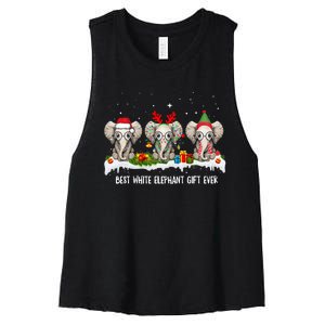 Best White Elephant Gift Ever Funny For Merry Christmas Women's Racerback Cropped Tank