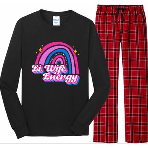 Bi Wife Energy Bisexual Pride Bisexual Flag LGBTQ Support Long Sleeve Pajama Set