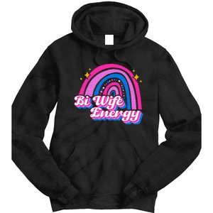 Bi Wife Energy Bisexual Pride Bisexual Flag LGBTQ Support Tie Dye Hoodie