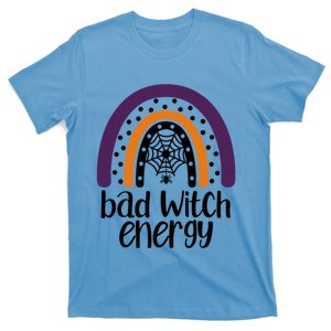 Bad Witch Energy Halloween Rainbow Salem Witches Brooms Funny Gift T-Shirt