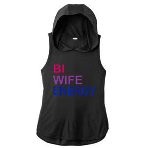 Bi Wife Energy Bisexual Bi Pride Ladies PosiCharge Tri-Blend Wicking Draft Hoodie Tank