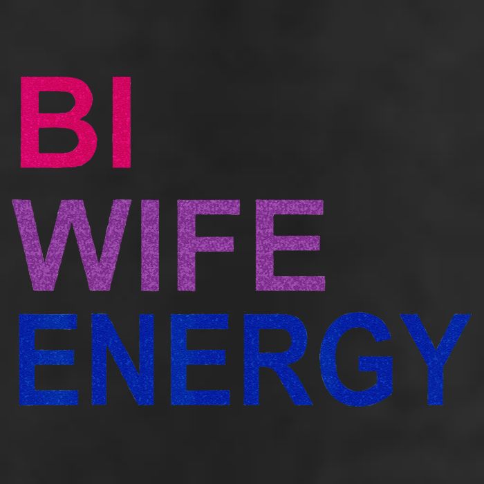 Bi Wife Energy Bisexual Bi Pride 7 Panel Mesh Trucker Snapback Hat