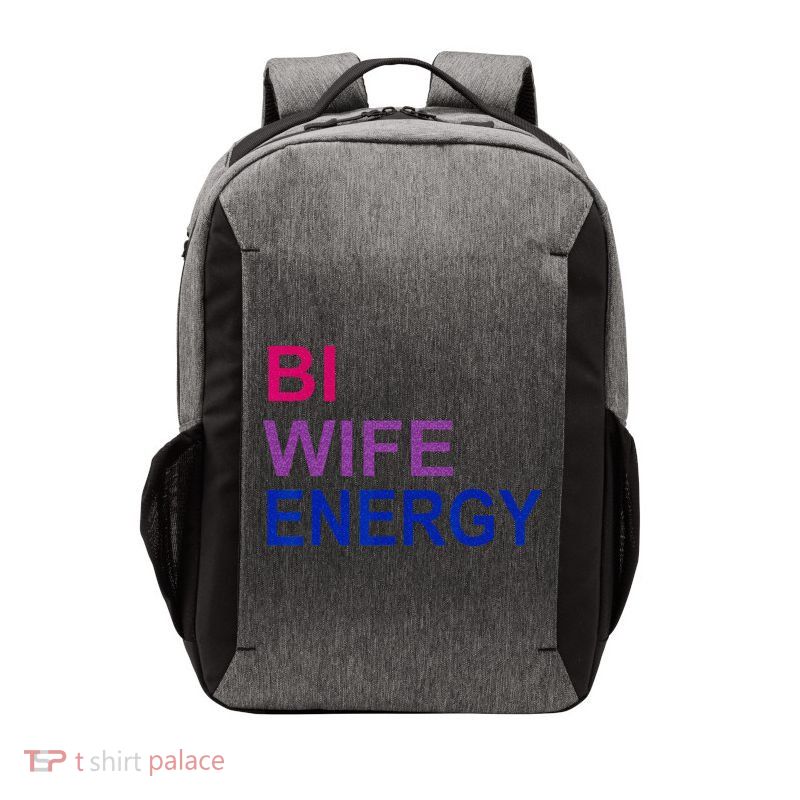 Bi Wife Energy Bisexual Bi Pride Vector Backpack