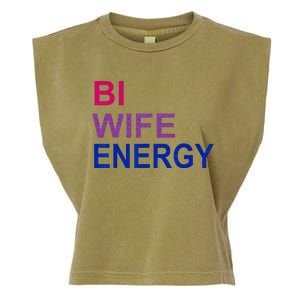 Bi Wife Energy Bisexual Bi Pride Garment-Dyed Women's Muscle Tee