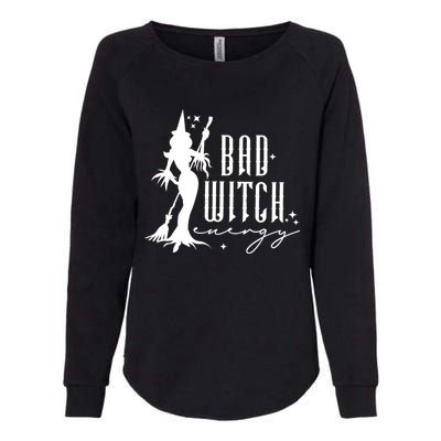 Bad Witch Energy Halloween Vintage Spooky Spooky Gift Womens California Wash Sweatshirt