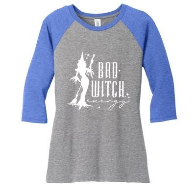 Bad Witch Energy Halloween Vintage Spooky Spooky Gift Women's Tri-Blend 3/4-Sleeve Raglan Shirt