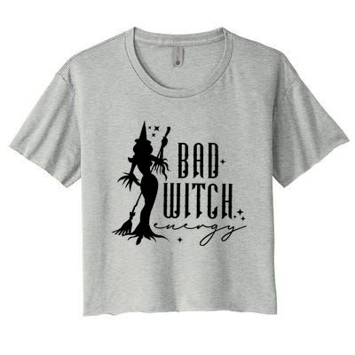 Bad Witch Energy Halloween Vintage Spooky Spooky Gift Women's Crop Top Tee