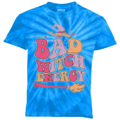 Bad Witch Energy Halloween Witch Costume Cool Gift Kids Tie-Dye T-Shirt