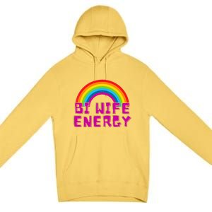 Bi Wife Energy Bisexual Pride Bisexual Flag Bi Pride Premium Pullover Hoodie