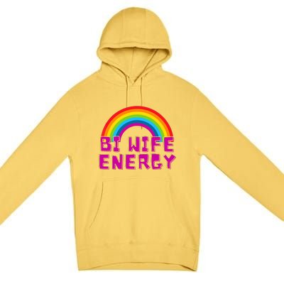 Bi Wife Energy Bisexual Pride Bisexual Flag Bi Pride Premium Pullover Hoodie