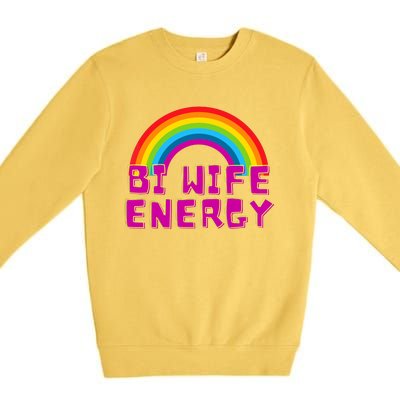 Bi Wife Energy Bisexual Pride Bisexual Flag Bi Pride Premium Crewneck Sweatshirt