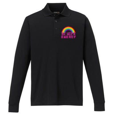 Bi Wife Energy Bisexual Pride Bisexual Flag Bi Pride Performance Long Sleeve Polo