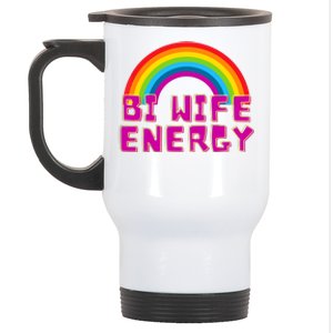 Bi Wife Energy Bisexual Pride Bisexual Flag Bi Pride Stainless Steel Travel Mug