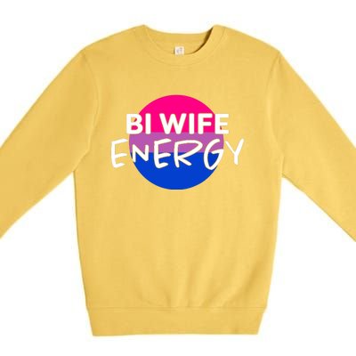 Bi Wife Energy Bisexual Pride Bisexual Flag Bi Pride Premium Crewneck Sweatshirt