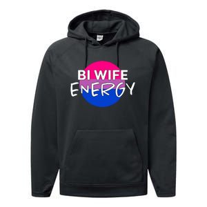 Bi Wife Energy Bisexual Pride Bisexual Flag Bi Pride Performance Fleece Hoodie