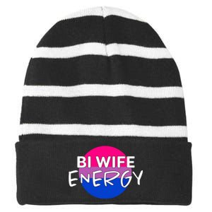 Bi Wife Energy Bisexual Pride Bisexual Flag Bi Pride Striped Beanie with Solid Band